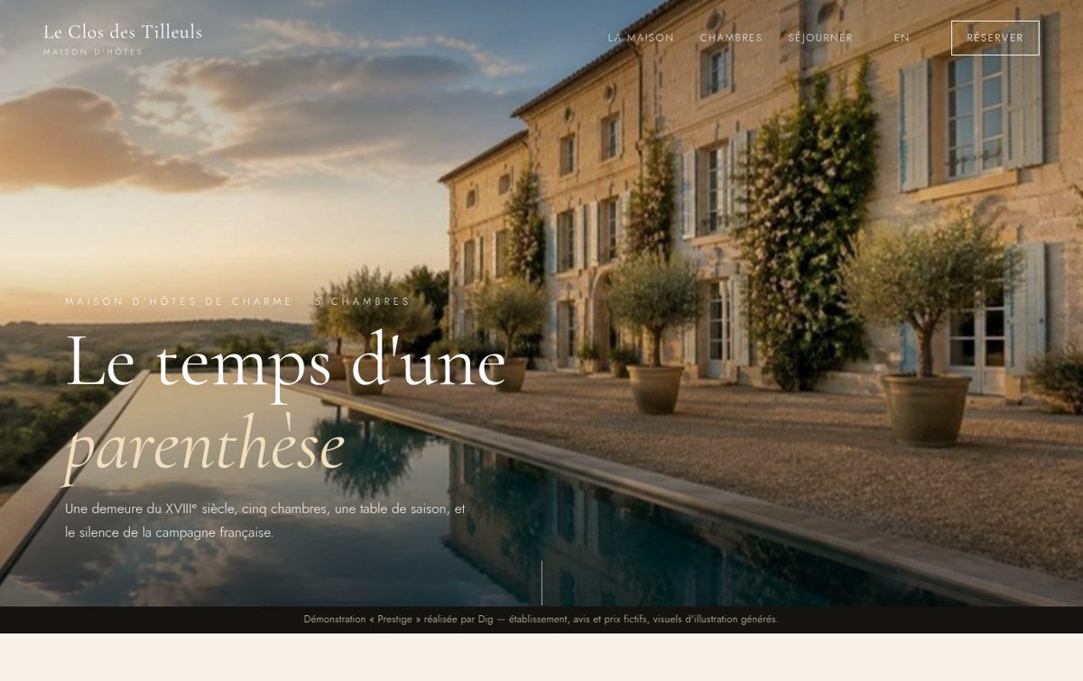 Démo : site d'une maison d'hôtes
